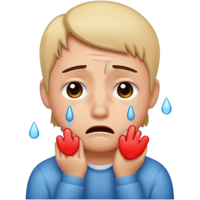 Stressed and crying emoji