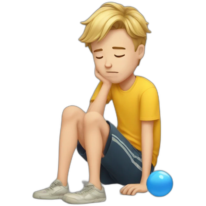laying down the floor boy crying emoji