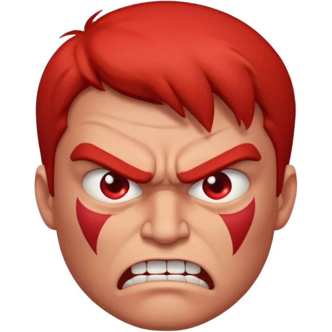 Very red face guy insanely mad emoji