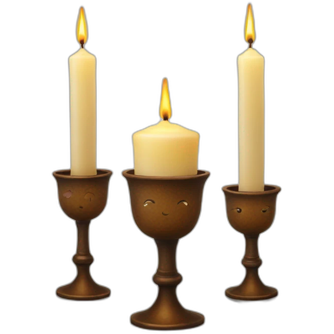 2 large and one small shabbat candles emoji