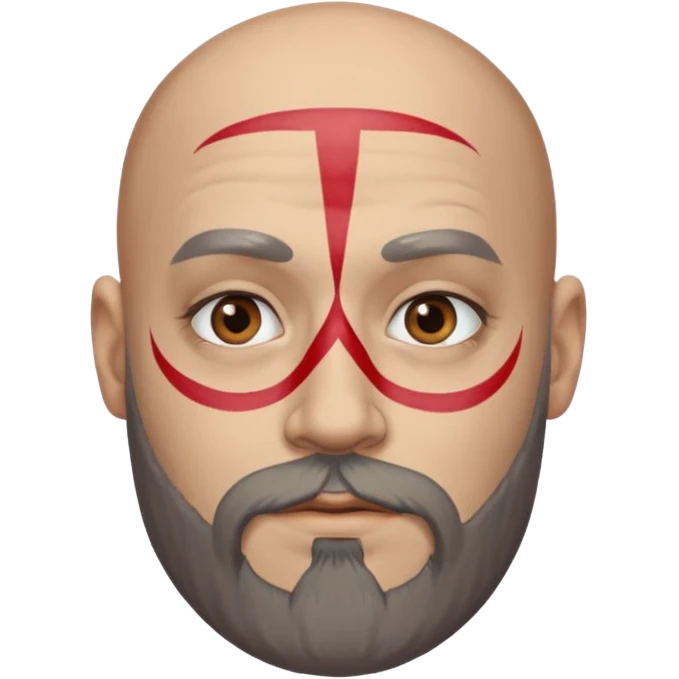 bald bearded man with face paint emoji