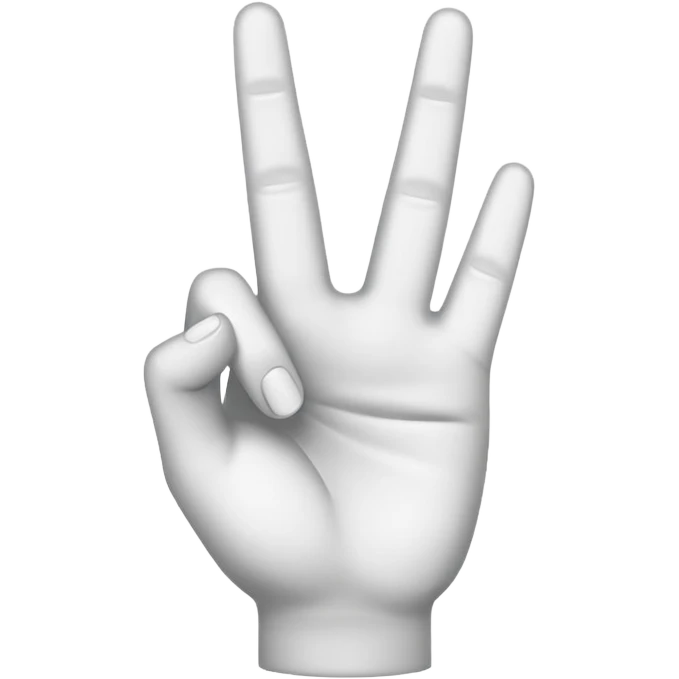 Solid White color Shh finger and hand emoji emoji