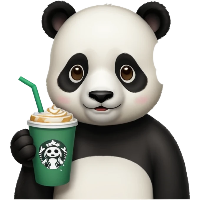 Panda drinking Starbucks  emoji