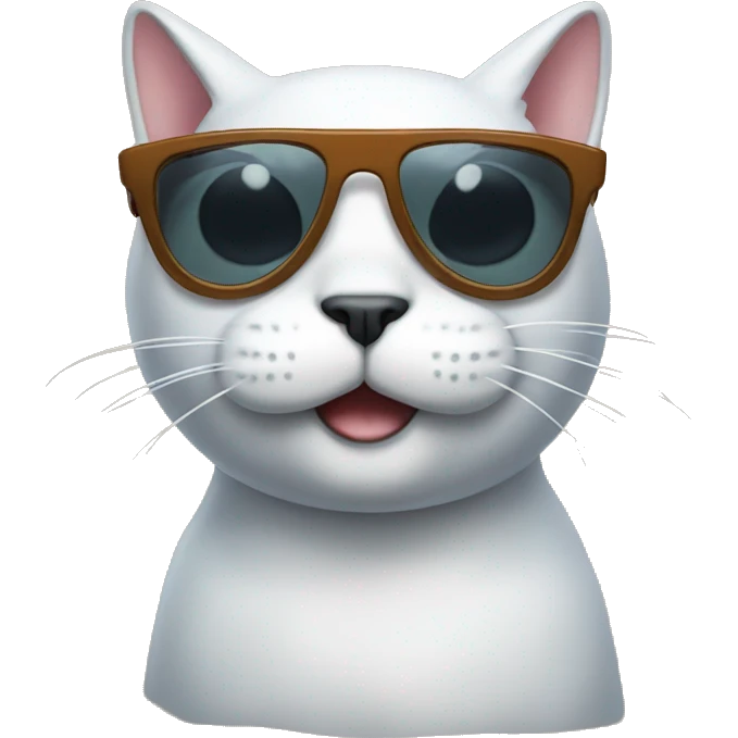 Cat with shark sunglasses emoji