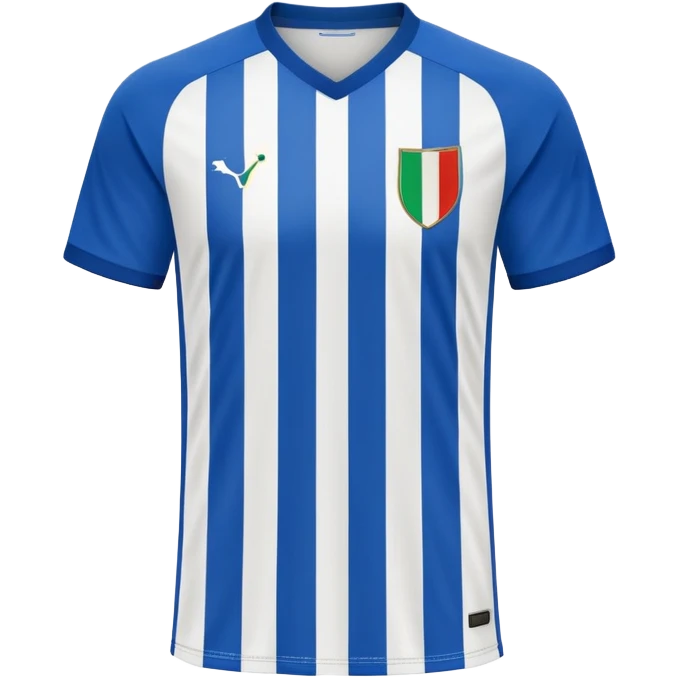 White and blue striped soccer jersey, Italian football team style emoji