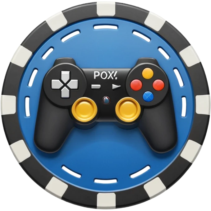 poker chip with playstation controller design emoji