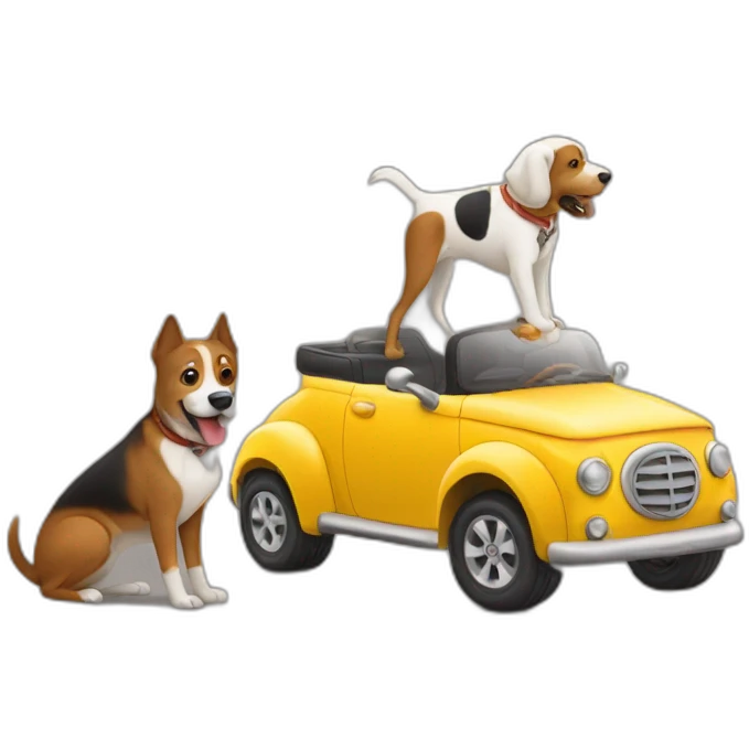 motor and dog emoji