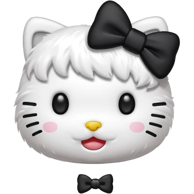 hello kitty with a black bow emoji