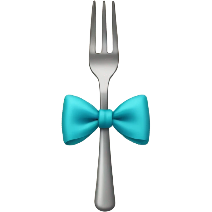 fork with a cute bow emoji