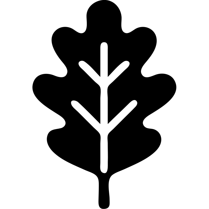 oak leaf icon, solid black style emoji