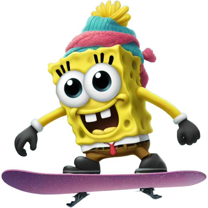 Spongebob snowboarding  emoji