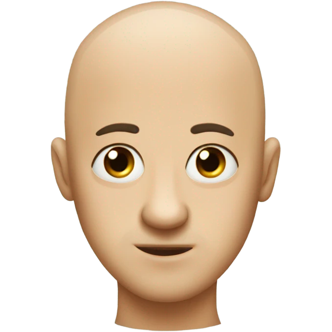 bald no eyebrows staring into camera fish eye lens emoji