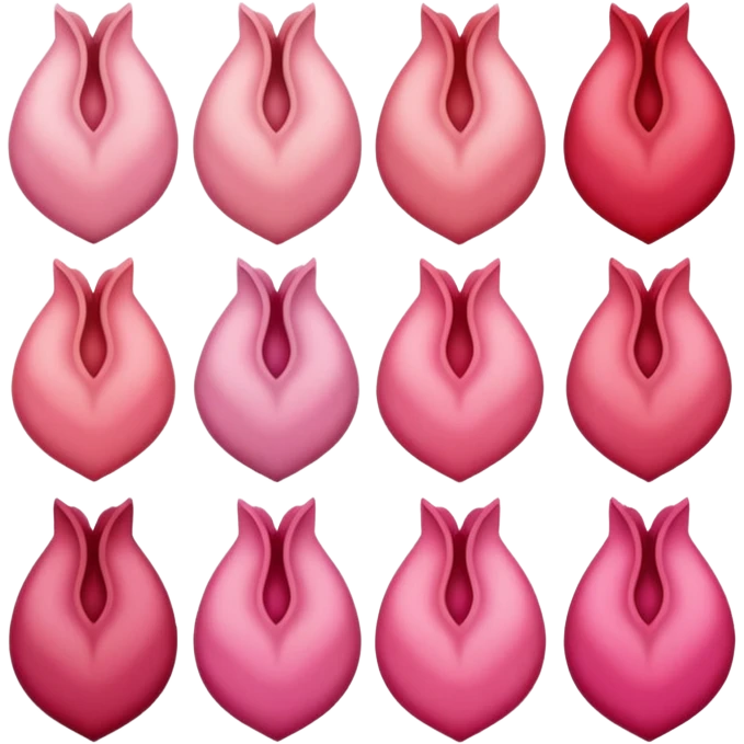 Different color Vulvas women reproductive organs  emoji