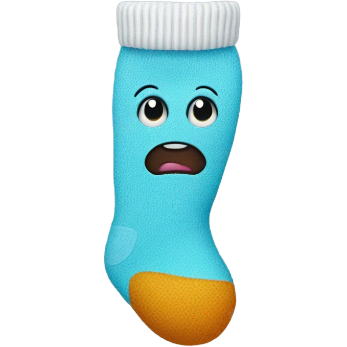 A sock with eyes, soaked with water at the bottom  emoji