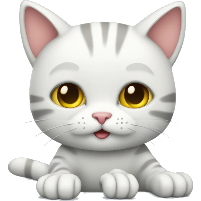 Cute cat working with computer emoji