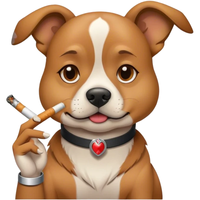Dog smoking cigarettes  emoji