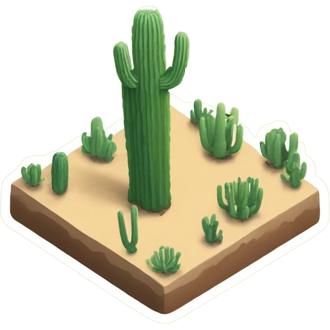 Saguaro national park, isometric emoji