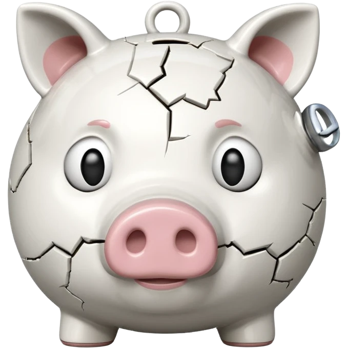 broken and empty piggy bank emoji