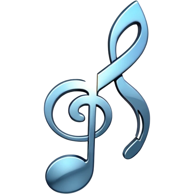 music note with a chromic metal texture emoji