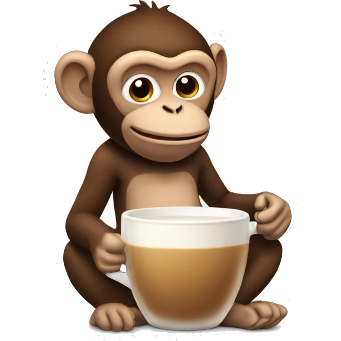 Monkey drinking chai latte emoji