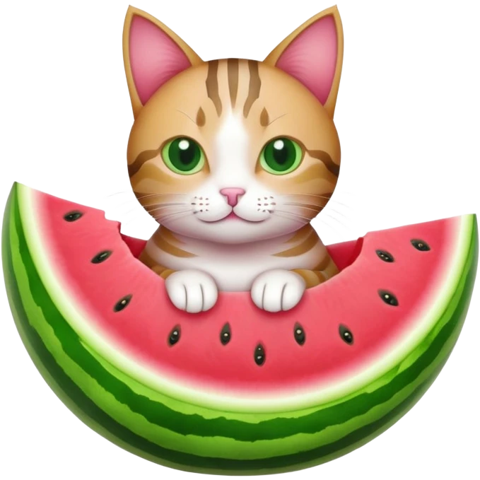Cat in a watermelon. emoji