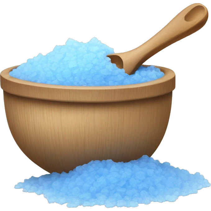 blue epsom salt with wooden spoon  emoji