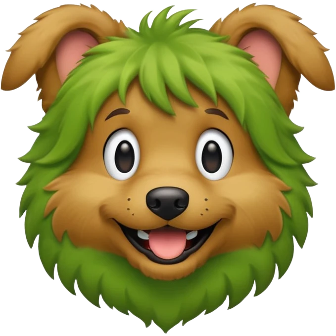 green furry dog emoji