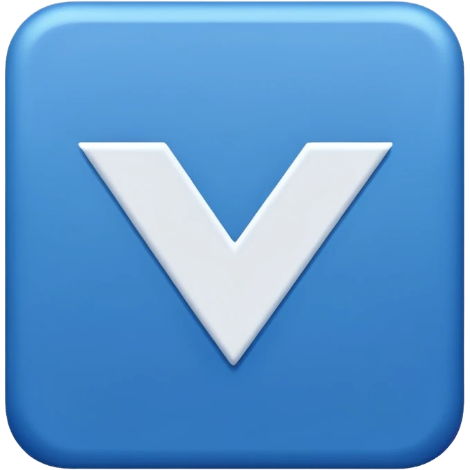 Blue square with white tick emoji