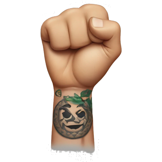 Tattooed arm flexing emoji