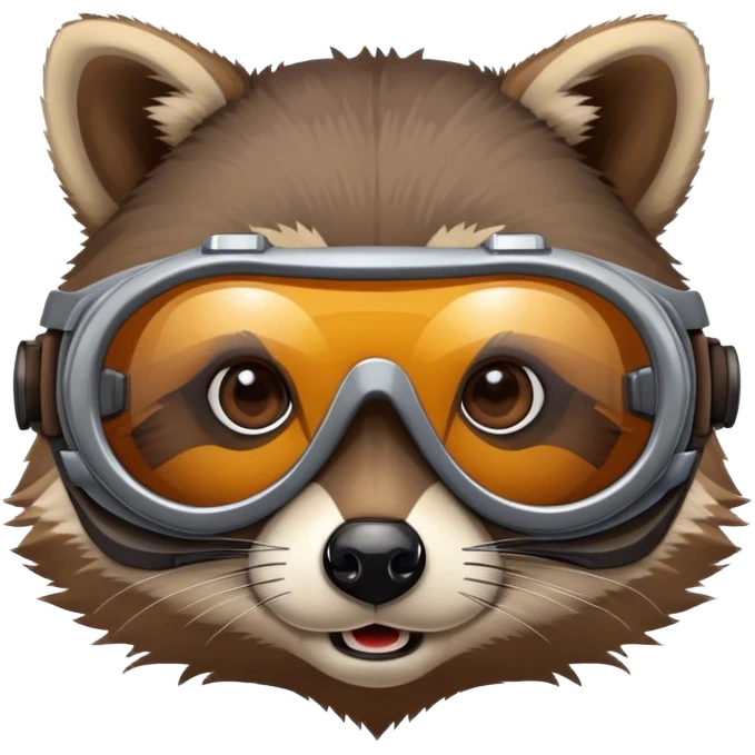 Racoon wearing goggles emoji
