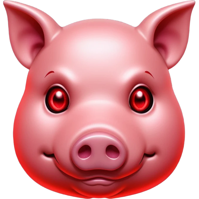 red glitter cyberpunk pig emoji