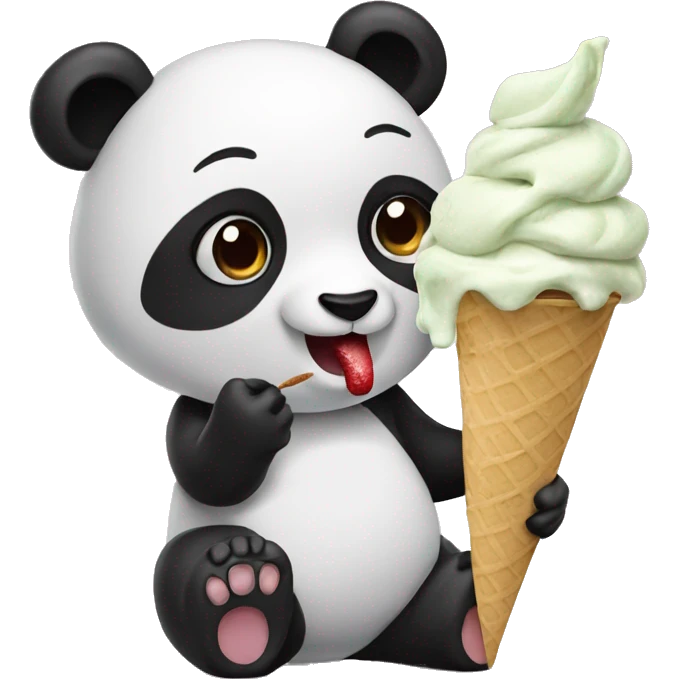 Panda eating ice cream emoji