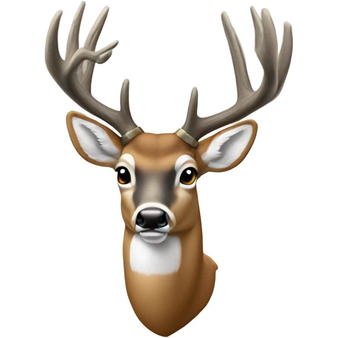 Whitetail buck holding a shotgun emoji