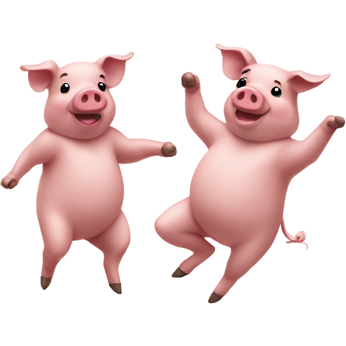 Pigs dancing emoji