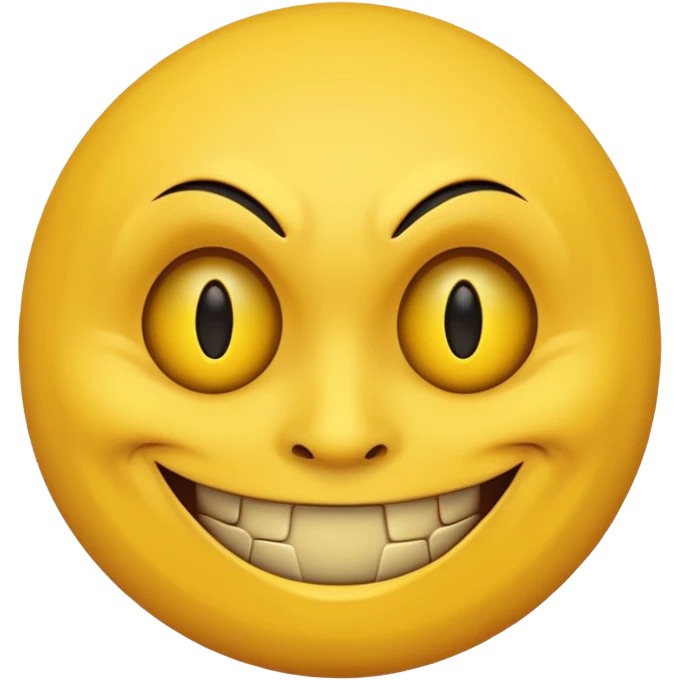 Devious face (yellow circle face) emoji