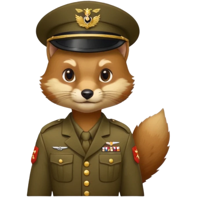  PineMarten in military uniform emoji
