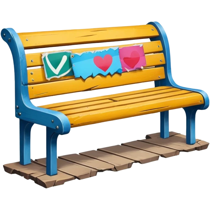 Bus stop bench + poster emoji