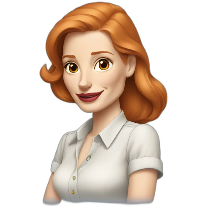 jessica-chastain cartoon wearing shirt emoji