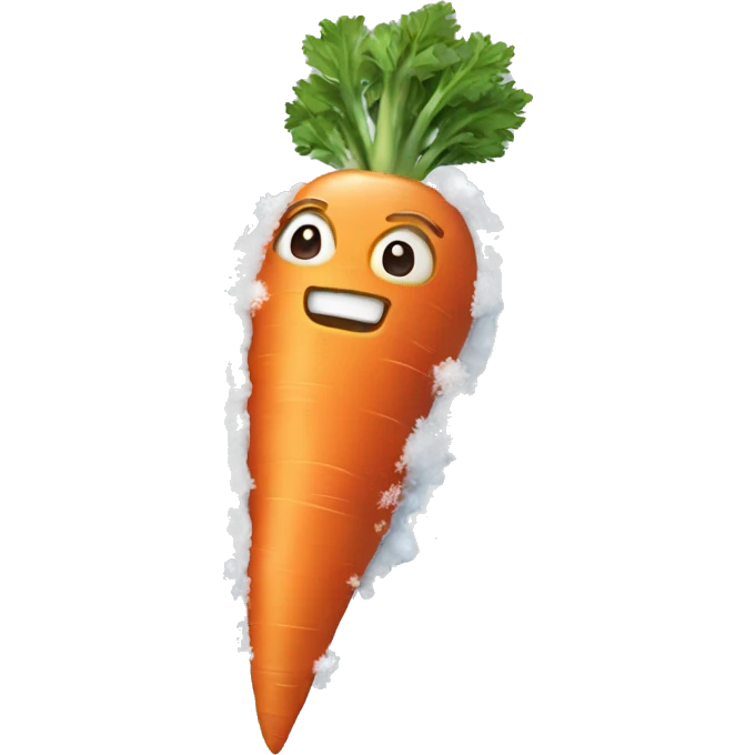 Carrot with snow emoji