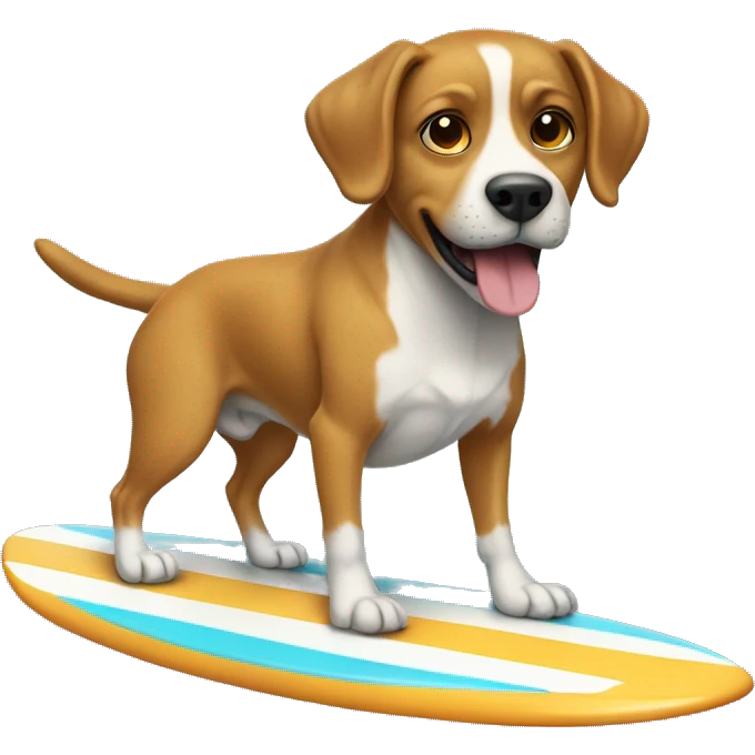 Dog on a surfing board  emoji