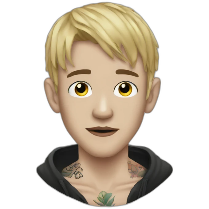 lil peep with tattoo in face emoji