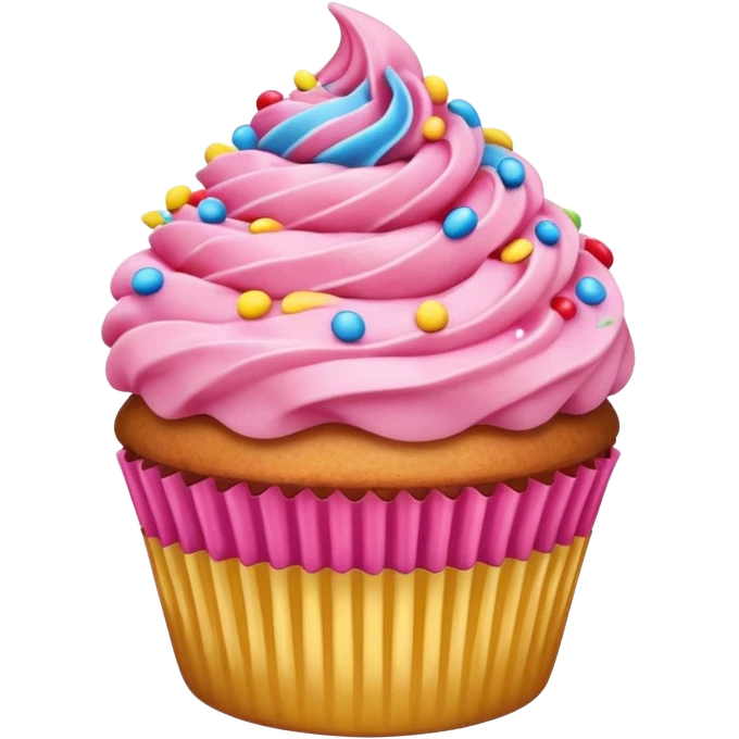 Cupcake with pink icing emoji