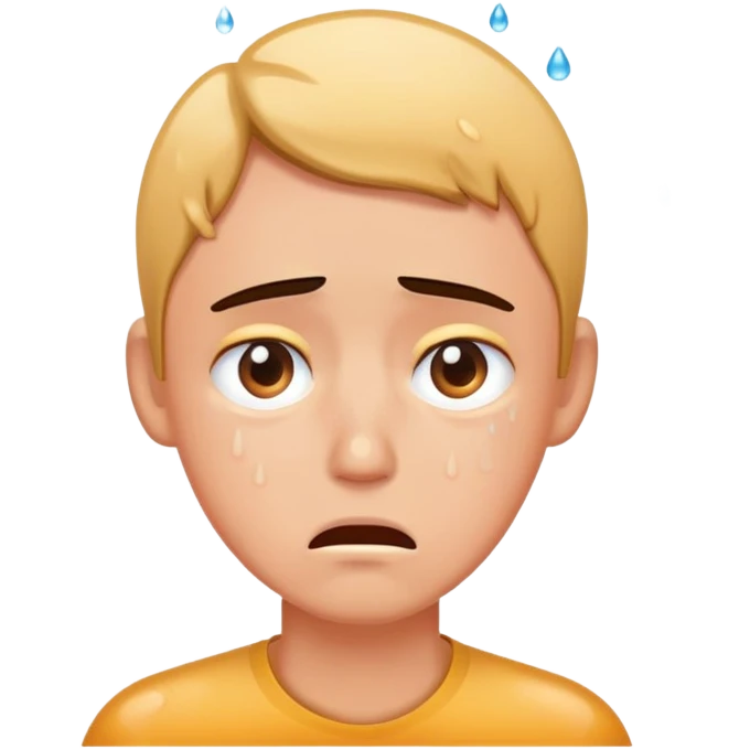 Face with sweat droplets, anxious expression, sweating profusely emoji