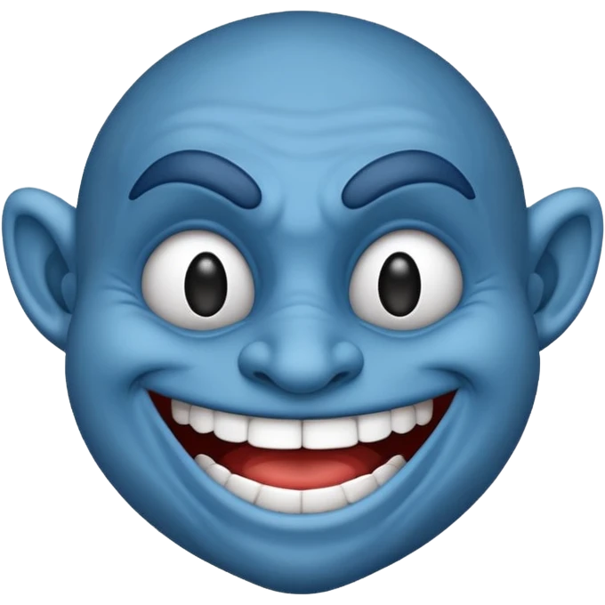 Troll troll face blue  emoji