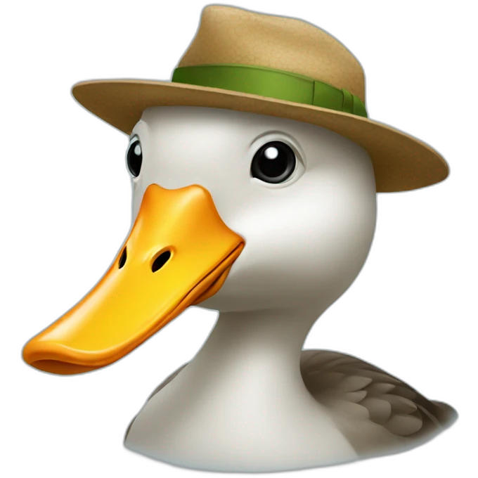 odd duck with wacky hat emoji