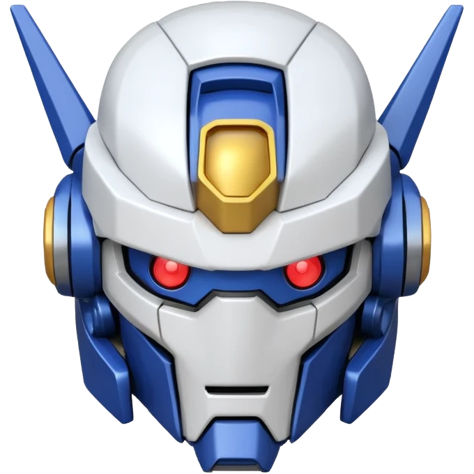 A Gundam RX-0 robot head, front view emoji