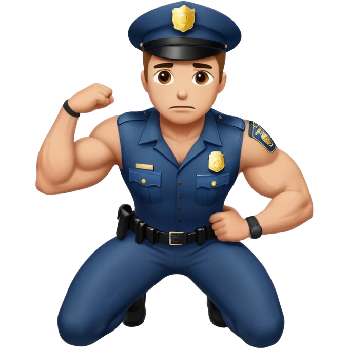 Cop kneeling on neck emoji