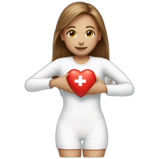 Girl with cpr dummy emoji
