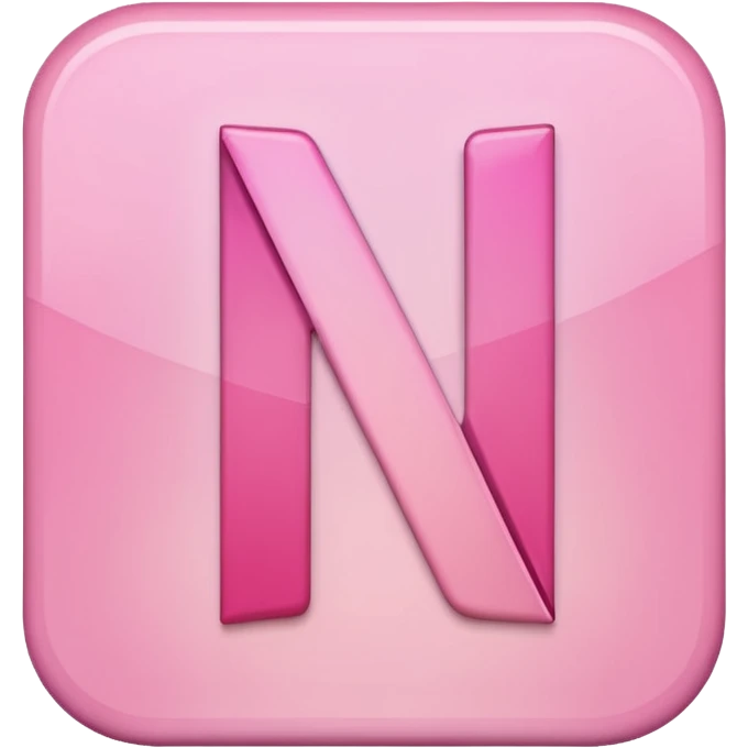 Netflix aesthetic "N" logo in pastel pink emoji