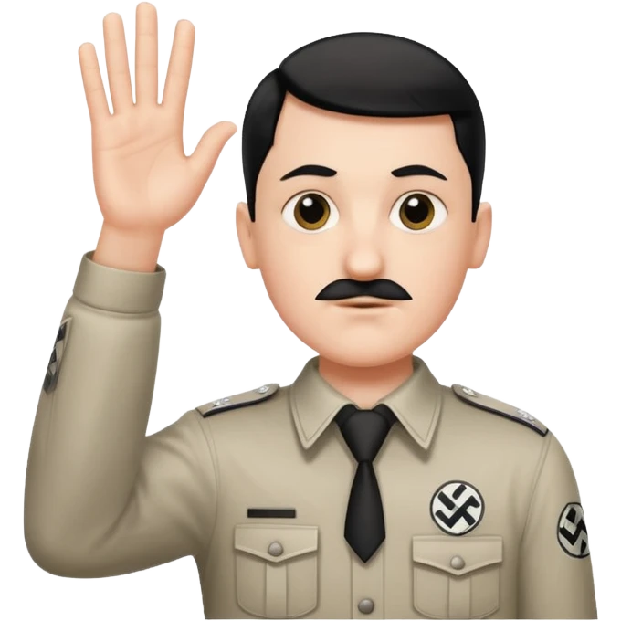 Hitler salute with nazi symbol on shirt emoji